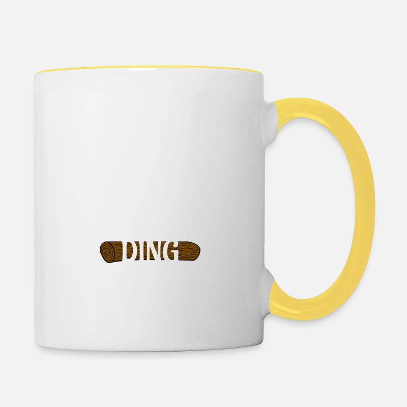 Holz Ding - Tasse zweifarbig - Weiß/Gelb