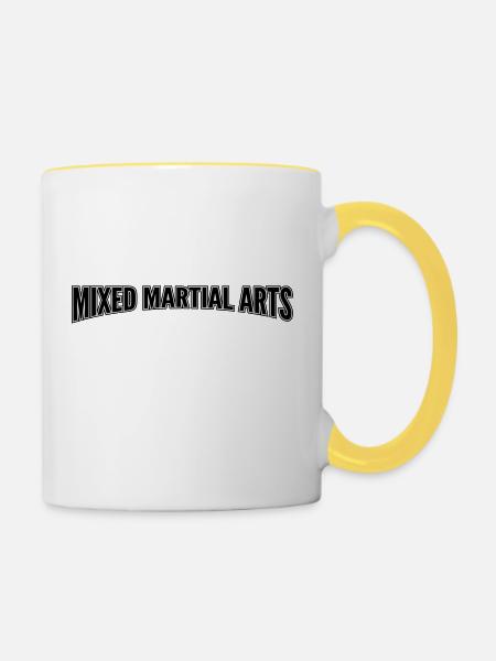 mixed martial arts - Tasse zweifarbig - Weiß/Gelb