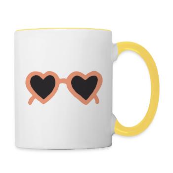 lunettes de soleil - Mug contrasté - blanc/jaune - Droite