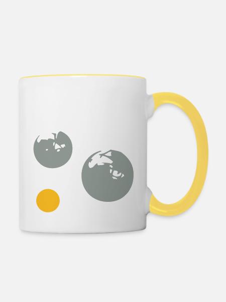 Petanque Ball cochonnet1512 - Tasse zweifarbig - Weiß/Gelb
