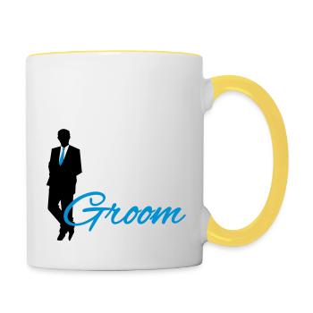 Groom - Tasse zweifarbig - Weiß/Gelb - Rechts