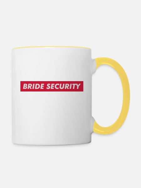 BRIDE SECURITY - Tasse zweifarbig - Weiß/Gelb