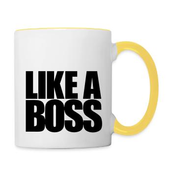 Comme un patron - Mug contrasté - blanc/jaune - Droite