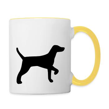 Chien de chasse - Mug contrasté - blanc/jaune - Droite