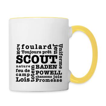 Scout Wörter - Tasse zweifarbig - Weiß/Gelb - Rechts