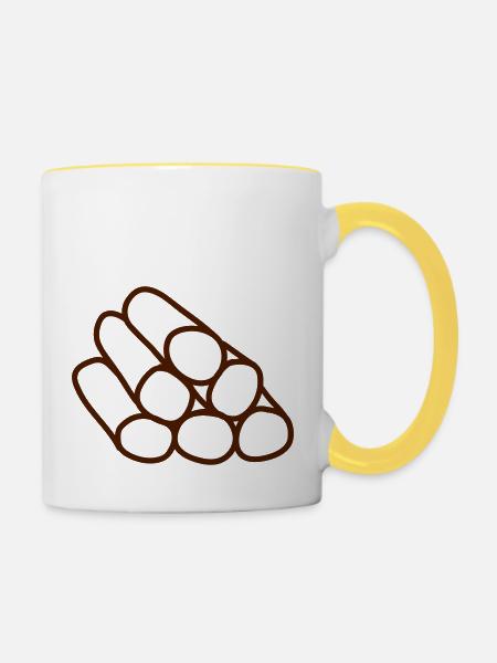 Wood - Tasse zweifarbig - Weiß/Gelb