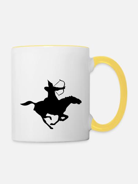 krieger - Tasse zweifarbig - Weiß/Gelb