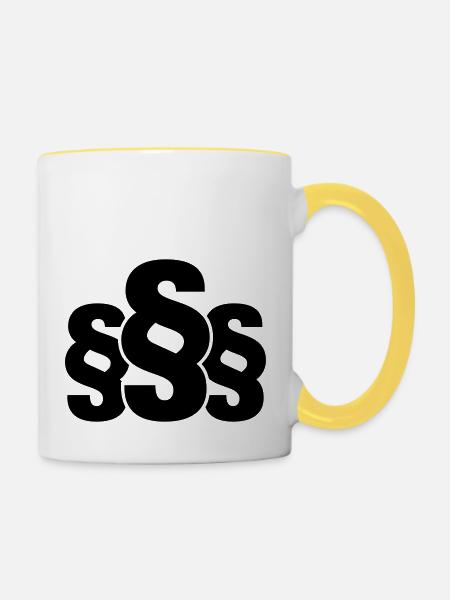 paragraphs_icon_gi1 - Tasse zweifarbig - Weiß/Gelb