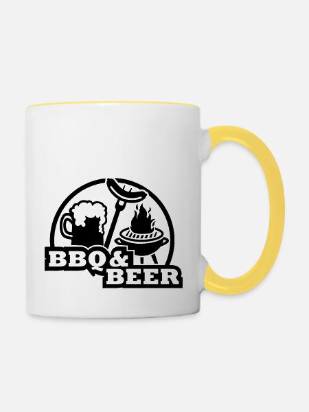 BBQ Beer - Tasse zweifarbig - Weiß/Gelb
