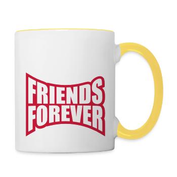 amis pour toujours faire la fête infinity amis équipage équipe - Mug contrasté - blanc/jaune - Droite