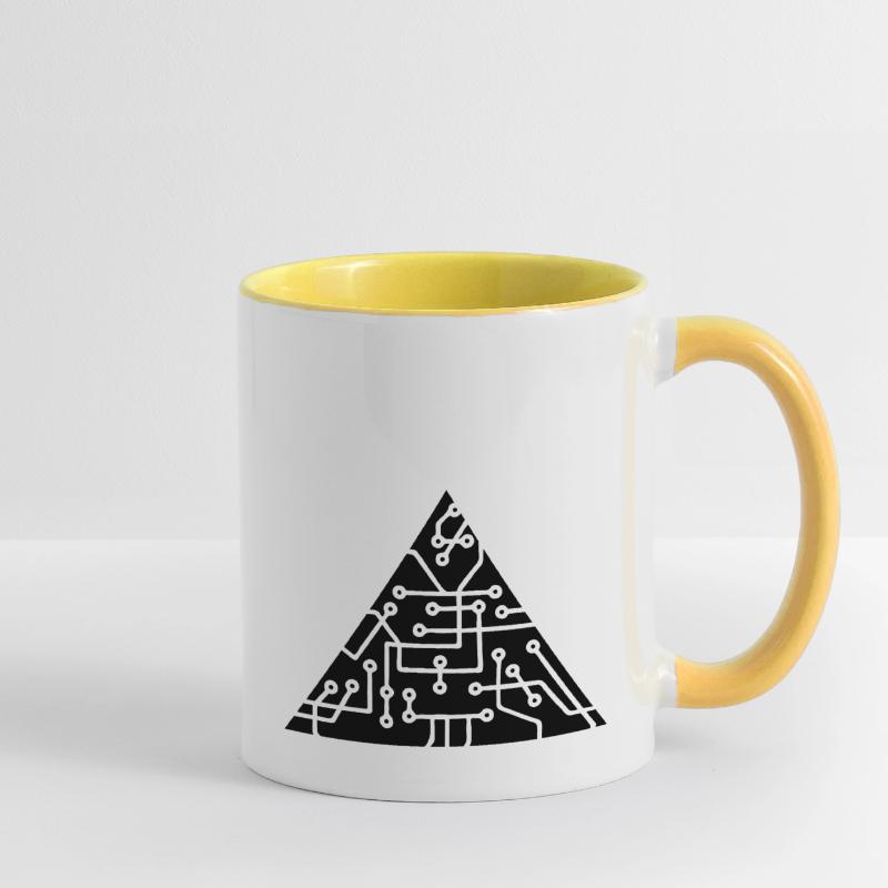 triangular shape microchip technology cool design Contrasting Mug