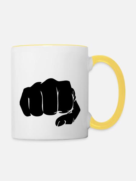 faust_01 - Tasse zweifarbig - Weiß/Gelb