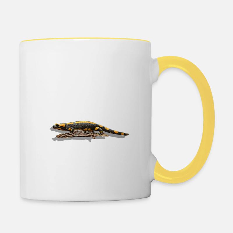 fire Salamander - Contrasting Mug - white/yellow