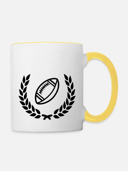 rugby - Tasse zweifarbig - Weiß/Gelb