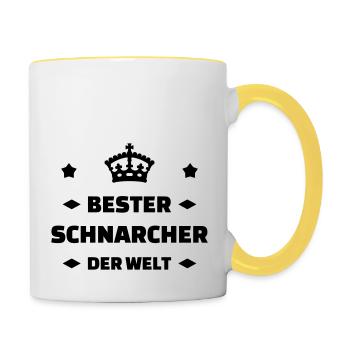 Ronfler / Ronfleur / Ronfleuse / Ronflement - Mug contrasté - blanc/jaune - Droite