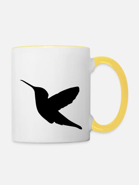 kolibri bird - Tasse zweifarbig - Weiß/Gelb