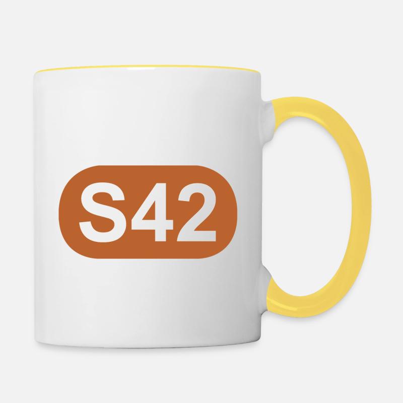 S-Bahn Berlin S42 - Mug contrasté - blanc/jaune