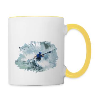Kayak - Mug contrasté - blanc/jaune - Droite