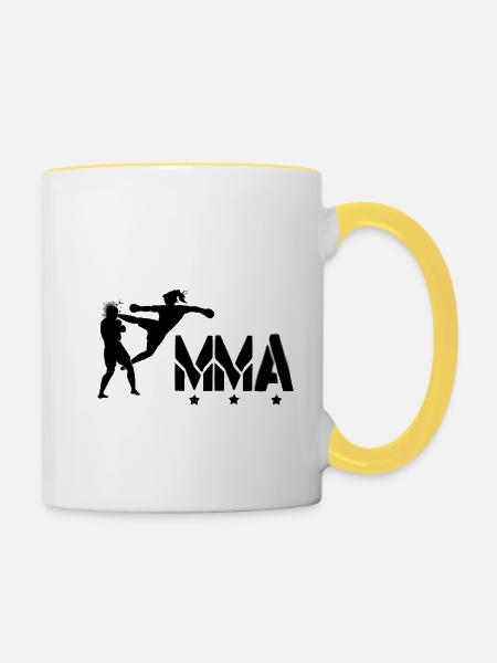 MMA - Tasse zweifarbig - Weiß/Gelb