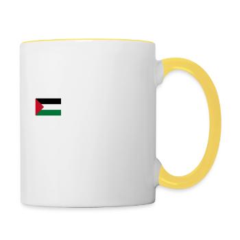 Free Palestine - Tasse zweifarbig - Weiß/Gelb - Rechts