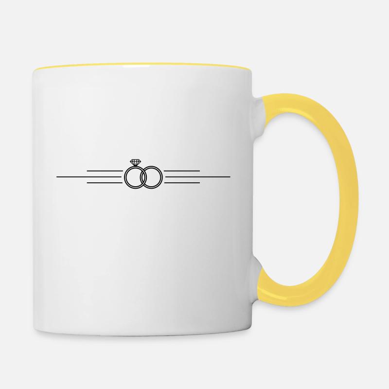 eheringe symbol ringe - Tasse zweifarbig - Weiß/Gelb
