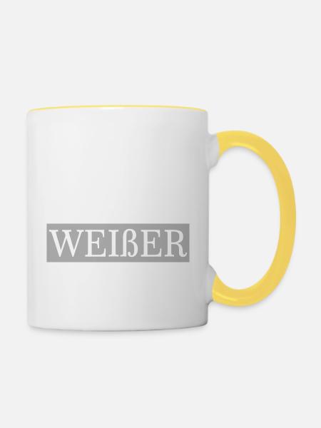 Alter weißer Mann - Politik Satire Version 2 - Tasse zweifarbig - Weiß/Gelb