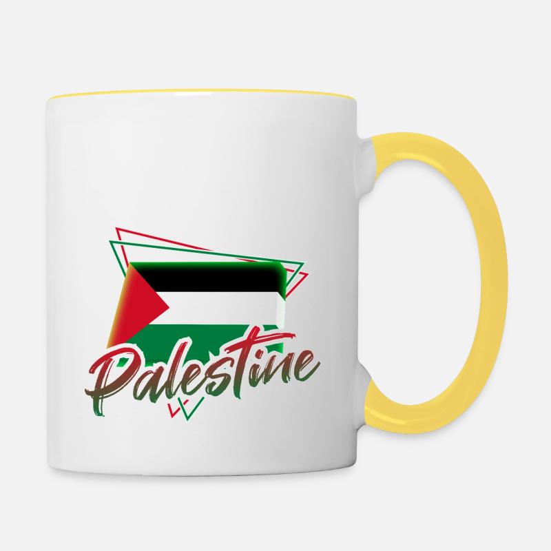 Palestine - Mug contrasté - blanc/jaune