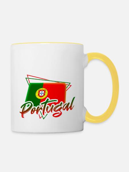Portugal - Tasse zweifarbig - Weiß/Gelb