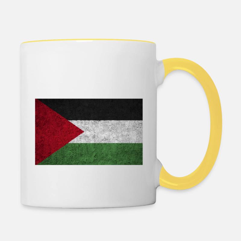 Palestine Fun Cadeau - Mug contrasté - blanc/jaune