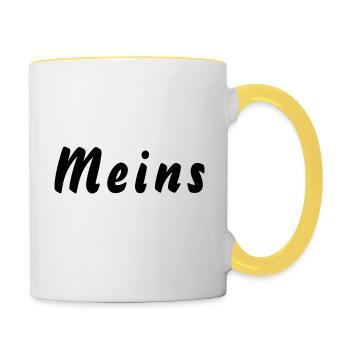 Meins - Tasse zweifarbig - Weiß/Gelb - Rechts