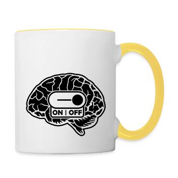 On Off Brain - Contrasting Mug - white/yellow - Right