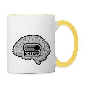 Turn off brain switches - Contrasting Mug - white/yellow - Right