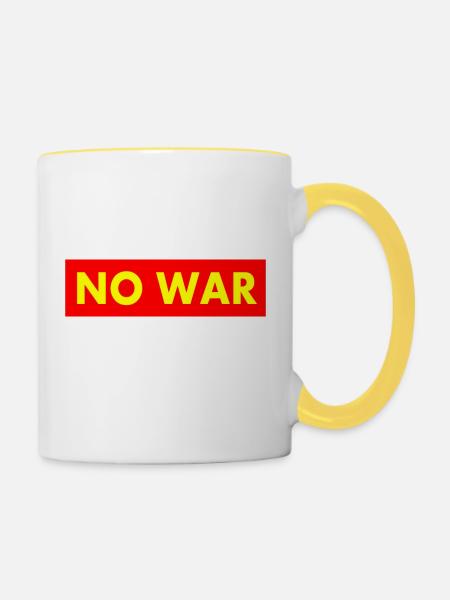 No war - Tasse zweifarbig - Weiß/Gelb