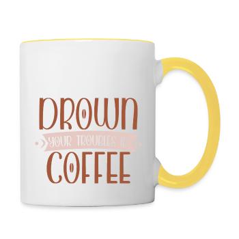 Kaffee - Tasse zweifarbig - Weiß/Gelb - Rechts