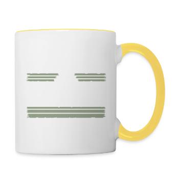 quote chop wood union carpenter birthday gift - Contrasting Mug - white/yellow - Right