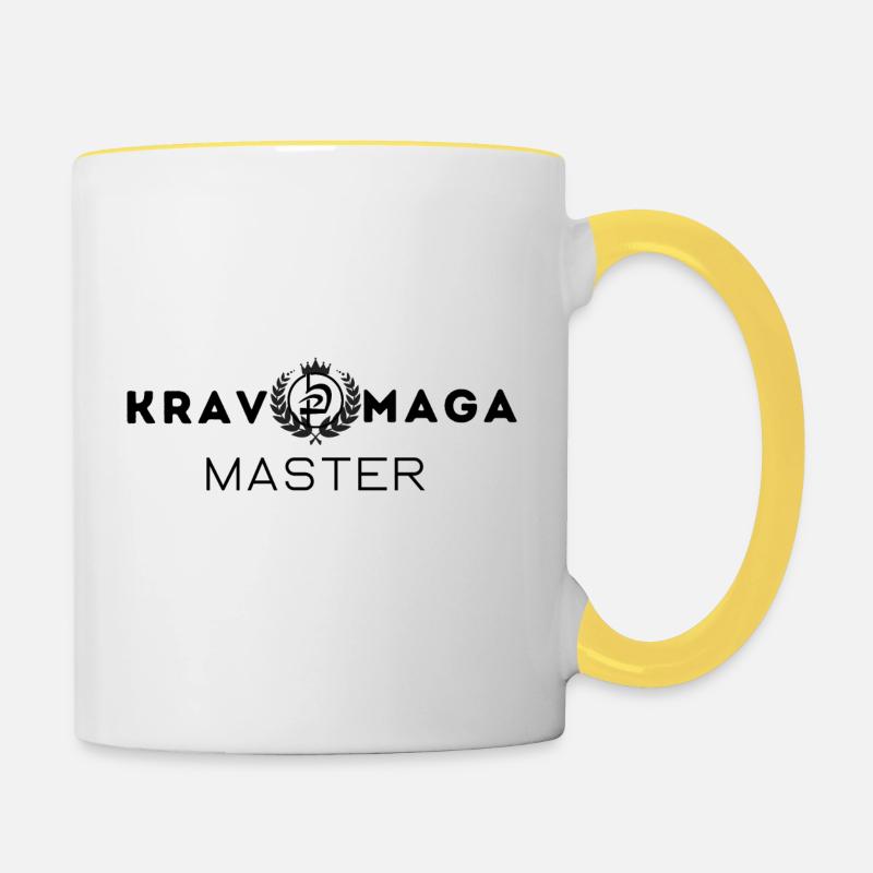 Krav Maga Master - Tasse zweifarbig - Weiß/Gelb