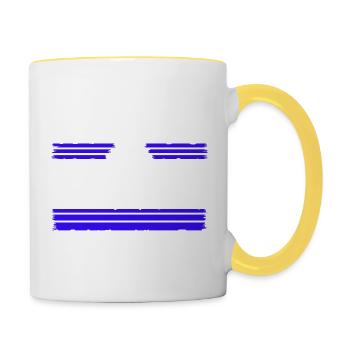 carpenter funny tshirts awesome dad forest work - Contrasting Mug - white/yellow - Right