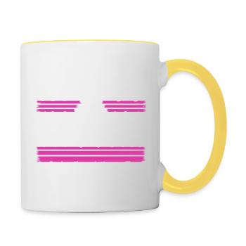 bingo salle tshirts construction charpentier - Mug contrasté - blanc/jaune - Droite