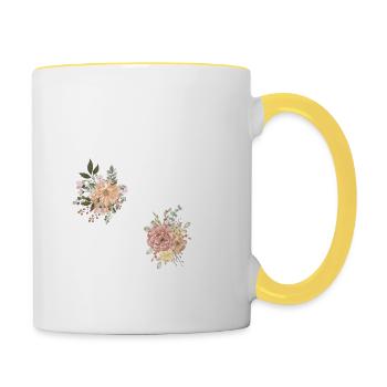 36th anniversary in bloom (Gift of 36 years) - Contrasting Mug - white/yellow - Right