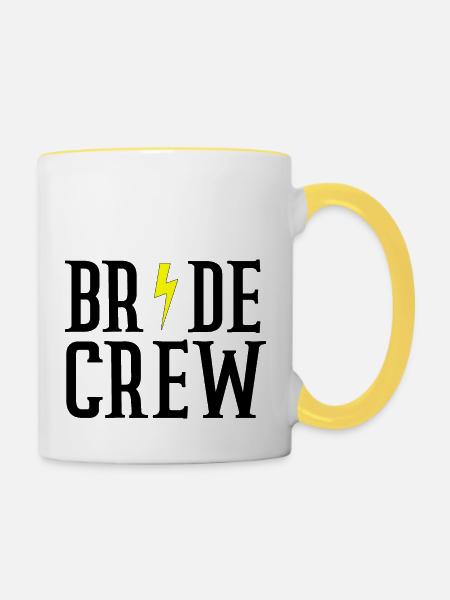 Braut Crew - Tasse zweifarbig - Weiß/Gelb