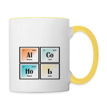 Alcool - Tableau périodique des éléments - Mug contrasté - blanc/jaune - Droite