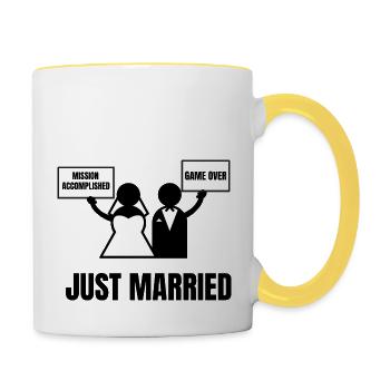 GERADE VERHEIRATET - Tasse zweifarbig - Weiß/Gelb - Rechts