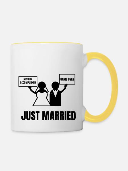GERADE VERHEIRATET - Tasse zweifarbig - Weiß/Gelb