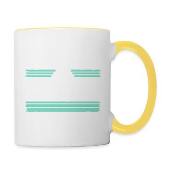 carpenter girl tshirts cutter - Tasse zweifarbig - Weiß/Gelb - Rechts