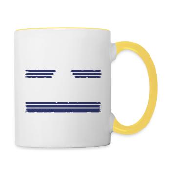 casque de sécurité forestier meilleures blagues amusantes - Mug contrasté - blanc/jaune - Droite