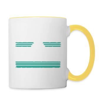 anniversaire citation signe de paix hippie festival blagues - Mug contrasté - blanc/jaune - Droite