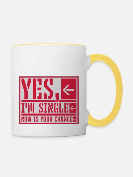 single now your chance - Tasse zweifarbig - Weiß/Gelb