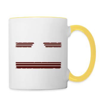 blagues cool présentent une déclaration de blague verte heureuse - Mug contrasté - blanc/jaune - Droite