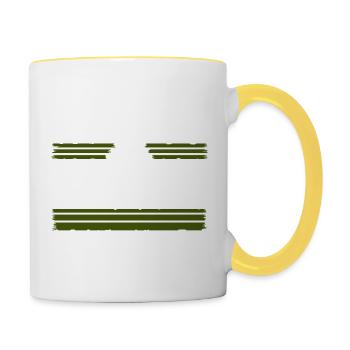 1960s fun funny dictons flower power green joke - Mug contrasté - blanc/jaune - Droite