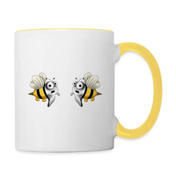 boo bees blank - Contrasting Mug - white/yellow - Right